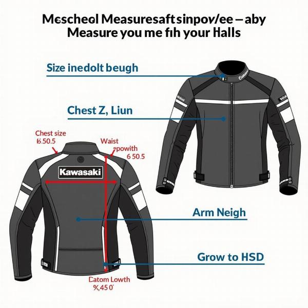 Blouson moto Kawasaki Z guide des tailles