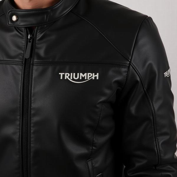 Blouson moto Triumph homme en cuir noir