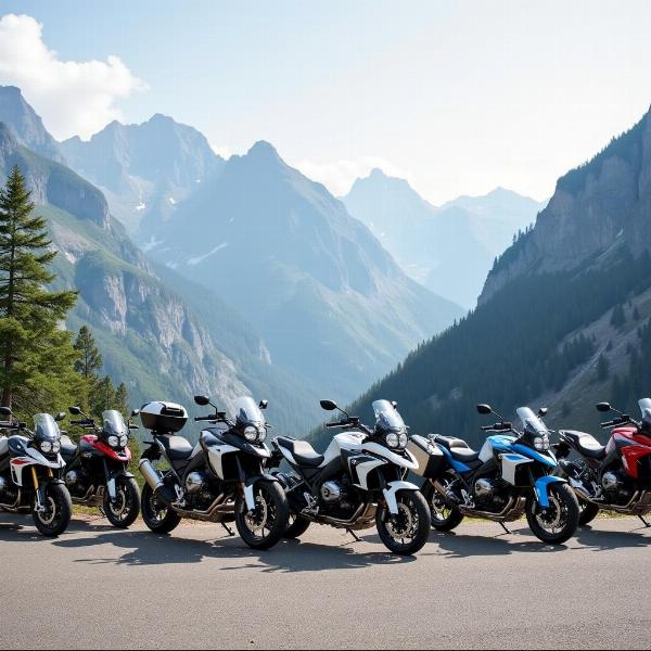 Différents modèles de motos BMW