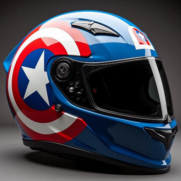 Casque Moto Captain America - Design Moderne et Sécurisé