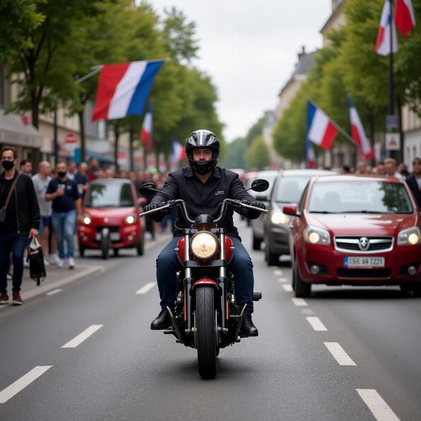 Conduite prudente en moto le 14 juillet