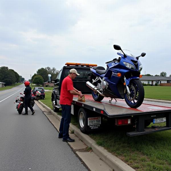 Dépannage moto sur route