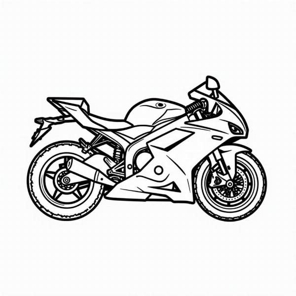 Dessin à imprimer d'une moto sportive pour enfant