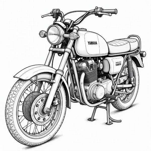 Détails du dessin d'une moto Yamaha