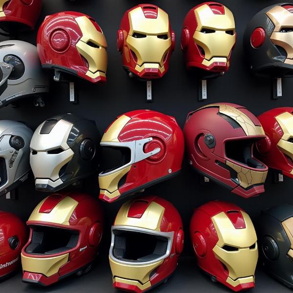 Différents modèles de casques moto Iron Man