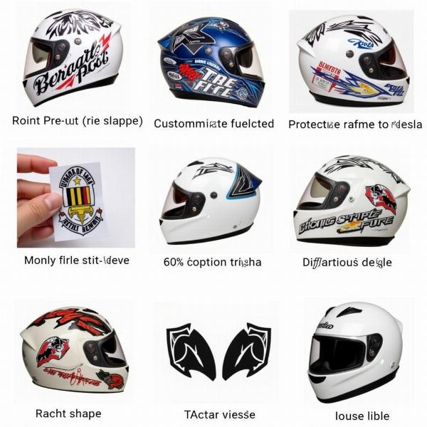 Différents types de stickers pour casque moto personnalisés