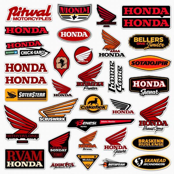 Différents styles de stickers moto Honda