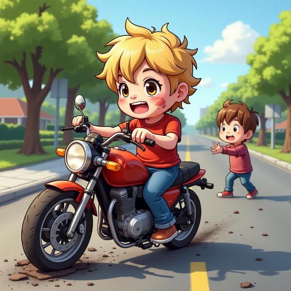 Accident impliquant un enfant et une moto