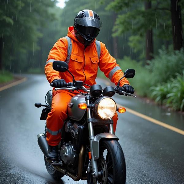 Ensemble pluie moto haute visibilité pour la sécurité