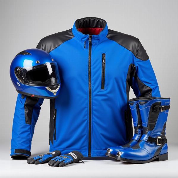 Equipement moto bleu