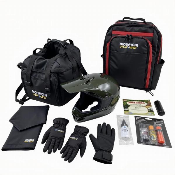 Equipements pour une moto trail 125 : casque, gants, top case