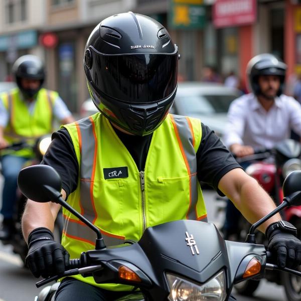 Equipement de sécurité pour passager de taxi moto