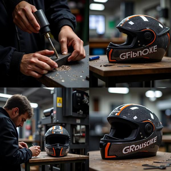 Fabrication d'un casque moto italien