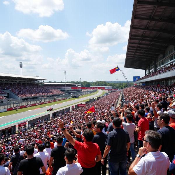 Fans au Grand Prix Moto de Malaisie à Sepang