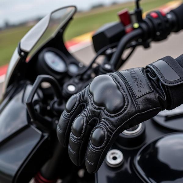 Gants moto racer en cuir de haute qualité avec protections renforcées