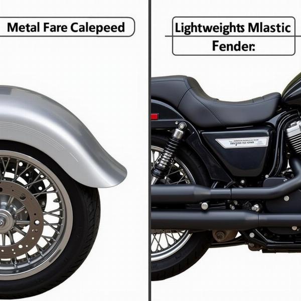 Matériaux de garde-boue arrière pour moto custom