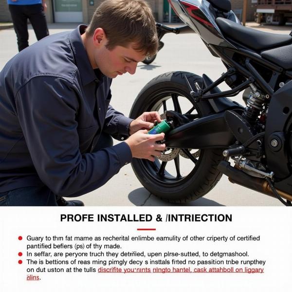 Installation d'un kit de bridage moto par un professionnel