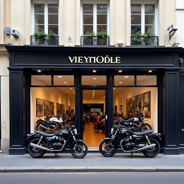 Extérieur d'un magasin de motos avenue de la Grande Armée