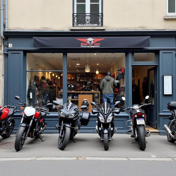 Extérieur d'un magasin de motos à Dunkerque