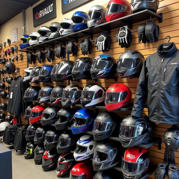 Accessoires de moto dans un magasin à Orvault