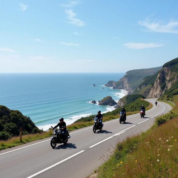 Balade en moto le long de la côte à La Baule