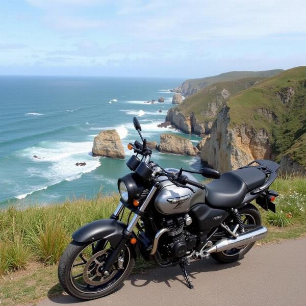 Moto en Bretagne visitant des sites touristiques