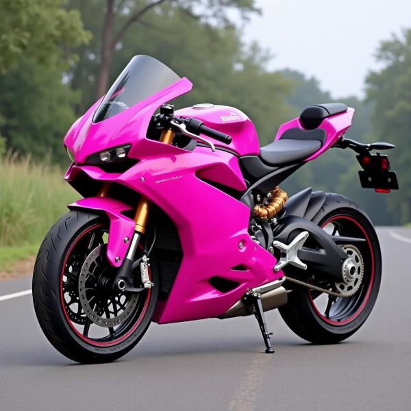 Moto sportive rose pour femme