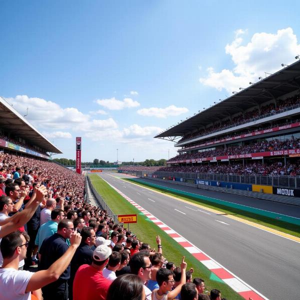 Spectateurs dans les tribunes du Moto GP d'Espagne