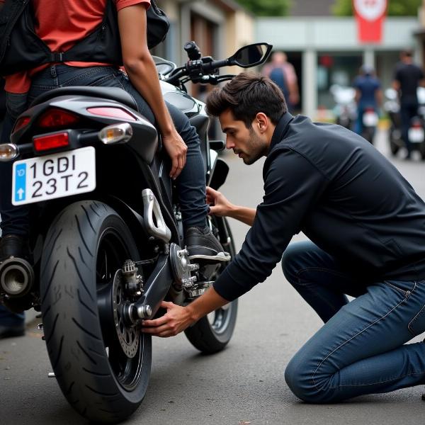 Inspection d'une moto d'occasion dans la Loire-Atlantique