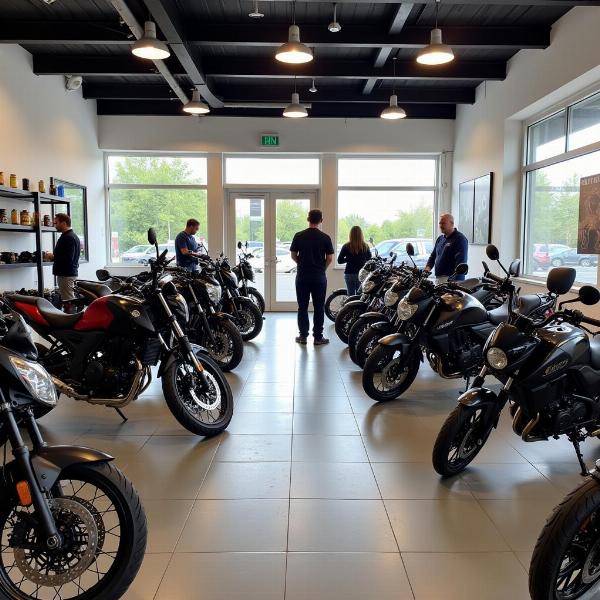 Intérieur du showroom Motos Voss Richwiller