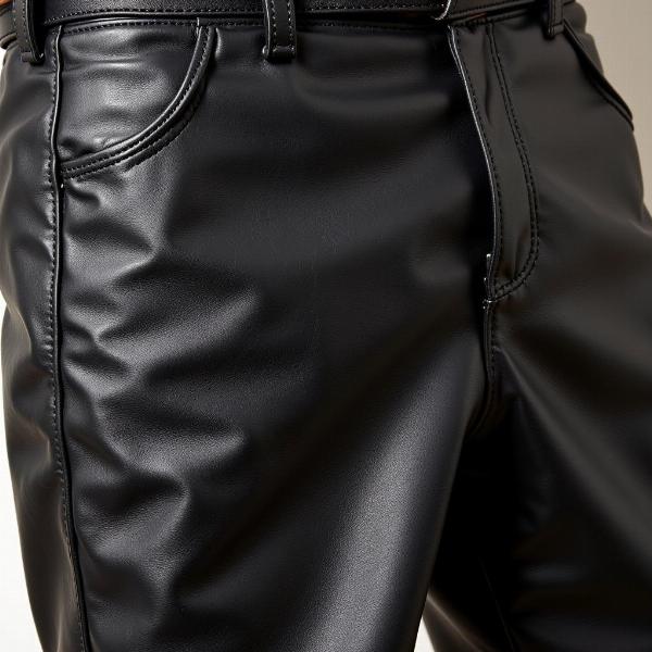 Pantalon cuir moto vintage noir style classique