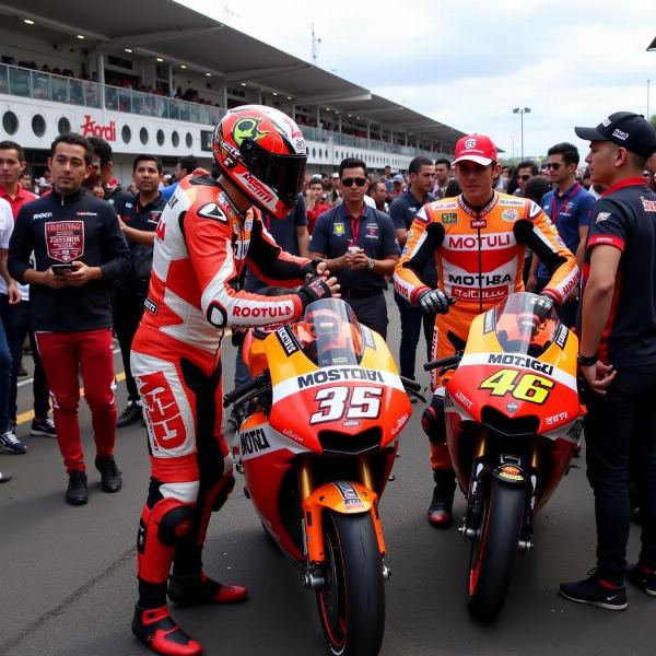 Pilotes MotoGP en Indonésie