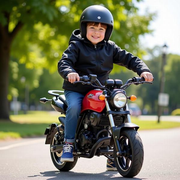 Jeune motard sur une Piwi 80