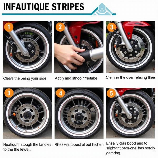 Tutoriel pour poser un liseret de jante sur une moto, étape par étape.