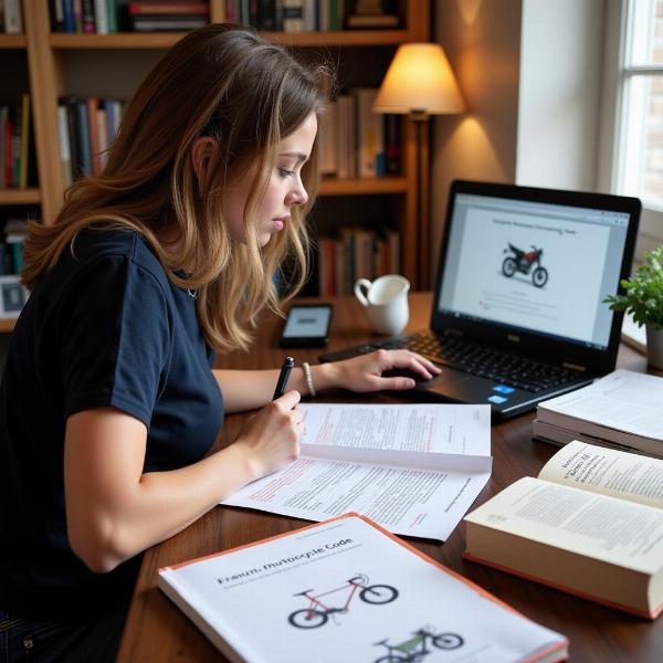 Préparation pour le code moto au bureau