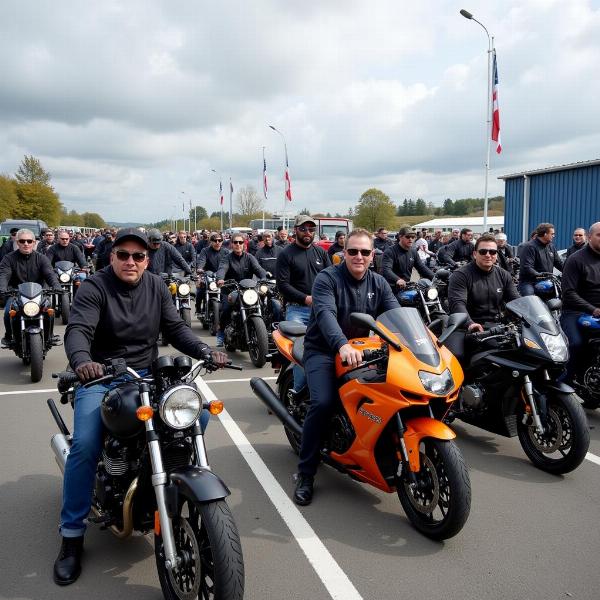 Rassemblement de motards à Lessay