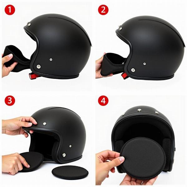 Remplacement du rembourrage d'un casque moto