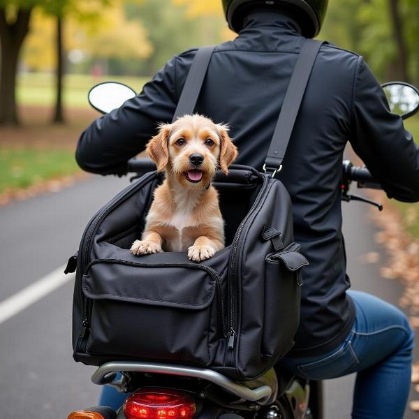 Sac de transport pour petit chien à moto