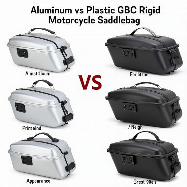 Comparaison entre sacoches rigides en aluminium et en plastique