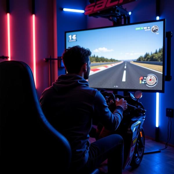 Simulateur moto PC offrant une expérience immersive