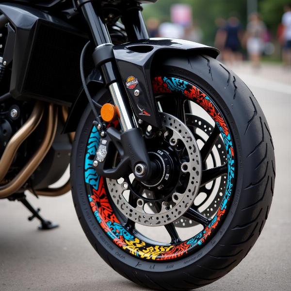 Stickers de jante moto design sportif