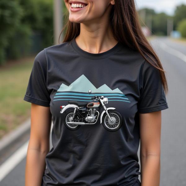 Tee-shirt femme moto avec un design moderne et élégant