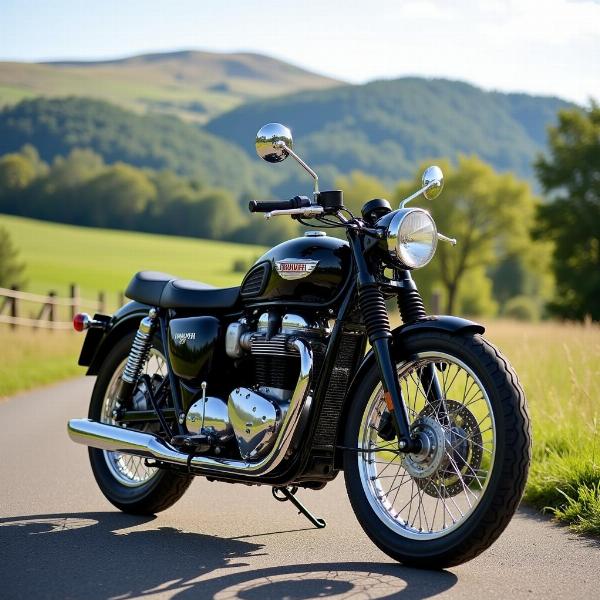 Triumph Bonneville Vintage sur la route