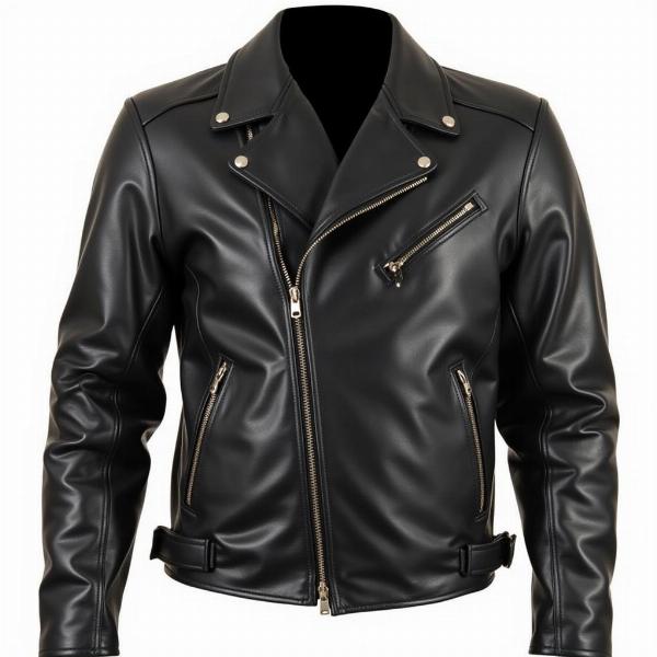 Veste BLH Moto en cuir noir pour motards