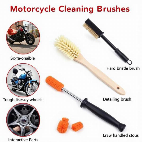 Différents types de brosses pour nettoyer une moto