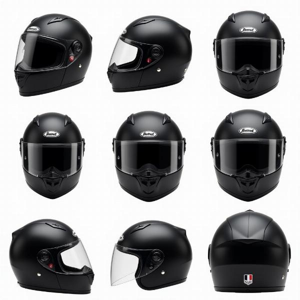 Différents modèles de casques moto full black