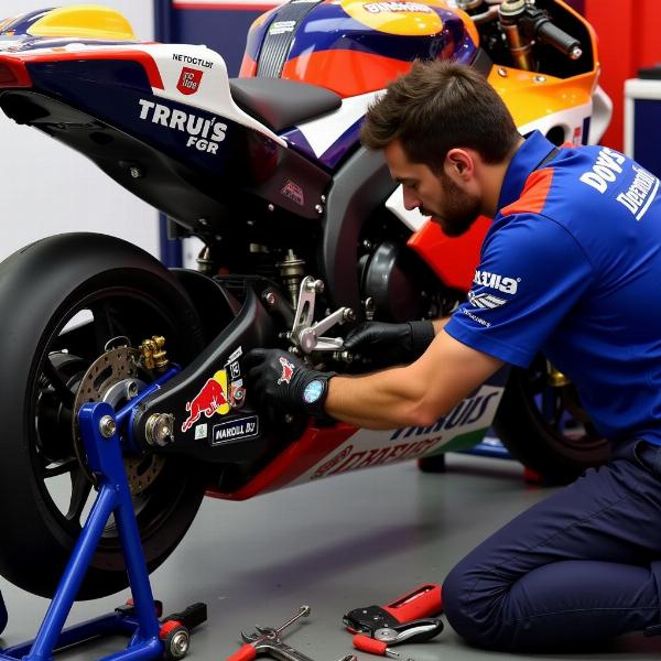 Réglages techniques lors d'essais Moto GP