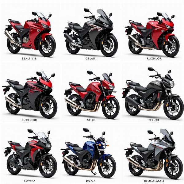 Différents modèles de motos Honda à Meaux