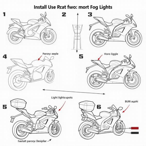 Installation de feux anti brouillard sur une moto, schéma de câblage.