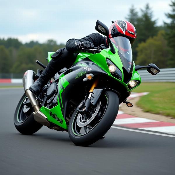 Kawasaki Ninja H2R sur circuit